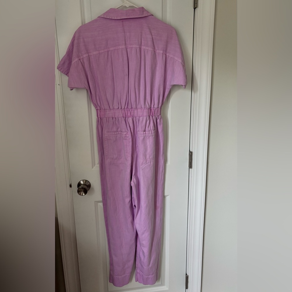Women’s Purple Short-Sleeve Utility Jumpsuit - Picture 4 of 4